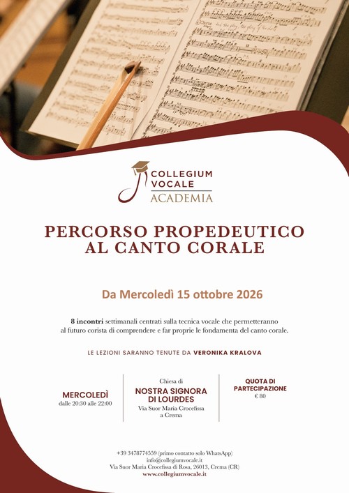 CORSO DI CANTO PROPEDEUTICO ALLA CORALITA'